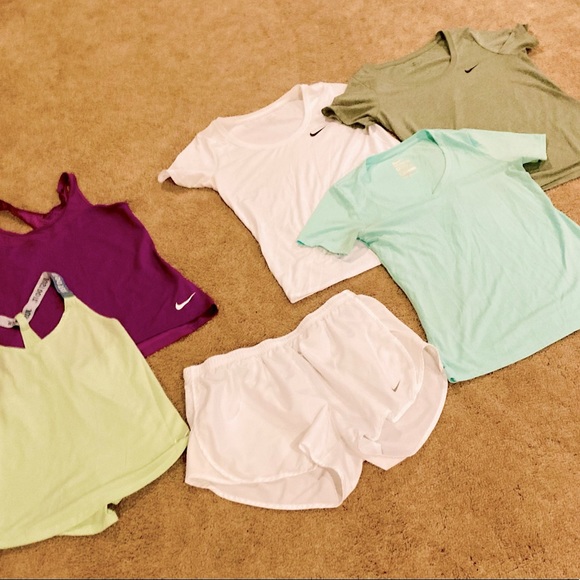 Nike Tops - Nike Women’s tanks and tees Bundle with size small shorts